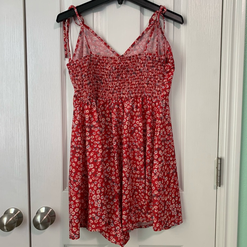 Red Floral Romper - Picture 3 of 6